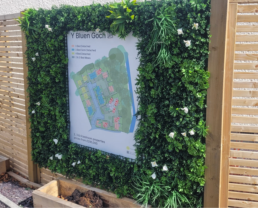 Green Artificial Living Wall (1m x 1m)